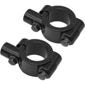 Aynaxcol 1" 25mm Mirror Thread Motorcycle Handle Bar 10mm Mirror Thread Mount Holder Clamp Adaptor Black