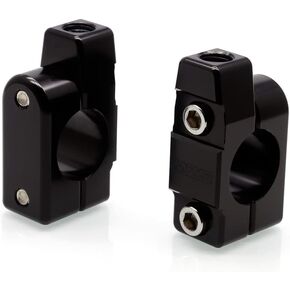 MZS Motorcycle Handlebar Mirror Mount Clamp, Aluminum 7/8 handlebar Clamps 10MM Thread Holder Black for Motorbike Street Bike ATV Snowmobile Scooter Moped