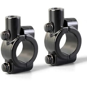 Motorcycle 1" 25mm Handlebar Mirror Mount Holder Clamp Adaptor 8mm Thread For Motorcycles ATV Scooter Black(Pack of 2)