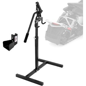 Snowmobile Lever Lift Stand with Handlebar Cup, Max 32" Bumper Lift Height, Easy Sled Lift Stand for Garage Storage, Supports up to 600 lbs. Snowmobiles