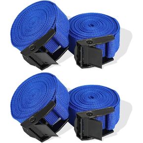 RIO Direct 2PCS Tie Down Straps, Heavy Duty Lashing Straps Adjustable Cam Buckle Tie-Down Straps for Motorcycle, Cargo, Trucks,Trailer,Luggage- 9.8' x 1" Black