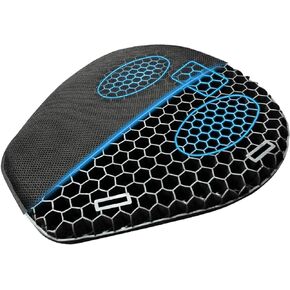 CERITORN Motorcycle Gel Seat Cushion, 3D Honeycomb Shock-Absorbing, Hollow and Breathable, Hel Material is Compressive, Non-Breaking, Non-Hardening, Soft and Comfortable (Small Petal Style)