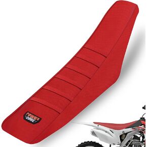 fewfuss White Stripe Universial Seat Cover for Dirt Bike - Motorcycle Motorcross Enduro Seat Covers (Black)