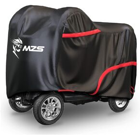 MZS Motorcycle Cover - All Season Weather Outdoor Waterproof Protection fits up to 86 inch L compatible Sport bikes Cruiser - Durable Tear Scratch Proof Sunblock Vents Night Reflective Adjuster Buckle