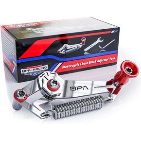 BPA-RACING Motorcycle Chain Slack Adjuster Tool - Innovative Chain Tensioning Tool for Easy, Quick & Precise Chain Slack Adjustment- Slack Setter Tool (Blue)