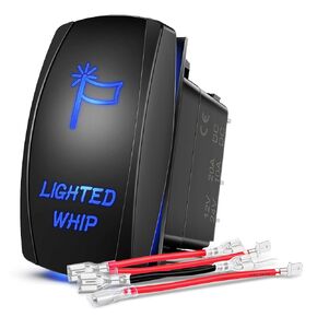 Nilight 90007B مضاء سوط الروك التبديل شريط ضوء LED 5Pin ليزر تشغيل / إيقاف ضوء LED 20A / 12V 10A / 24V مجموعة أسلاك توصيل التبديل لشاحنات قارب جيب، ضمان لمدة عامين، أزرق