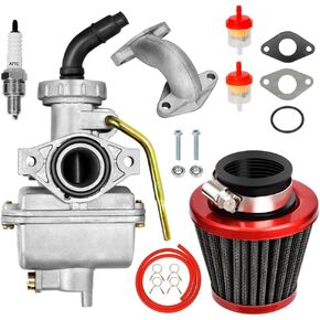 FVRITO PZ20 Carburetor Kit for Tao tao Coolster 125cc 110cc 90cc 70cc 50cc Kazuma Baja Chinese Kids ATV Quad 4 Wheeler SunL NST Roketa Loncin Lifan XR80 CRF70 PW80 4 Stroke Go Kart Pit Dirt Bike Parts