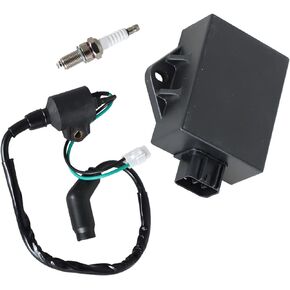 WFLNHB CDI Box Ignition Coil and Spark Plug Replacement for Polaris Sportsman Hawkeye 300 2008 2009 2010 2011