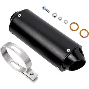 SPORACINGRTS Black Exhasut Muffler 28mm 1.1 inch muffler,dirt bike muffler Compatible with QUAD ATV 4 Wheeler Dune Buggy Chinese Dirt Pit Bike 125cc 110 50cc