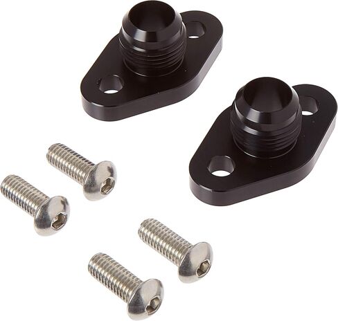 Meziere WP8112ANANS Black 12AN Water Pump Port Adapter for Small Block Chevy - Pack of 2 in Saudi Arabia