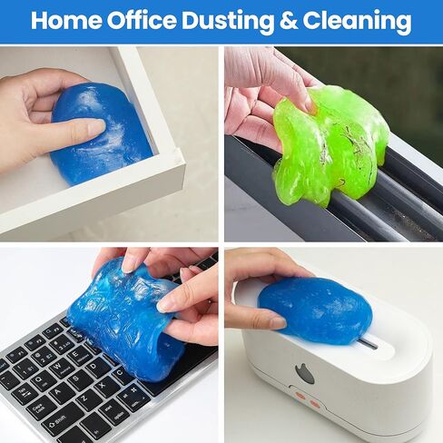 جل تنظيف السيارة من كاييت، طقم تنظيف السيارة مكون من 4 قطع، ملحقات مستلزمات تفاصيل السيارة للرجال والنساء، غبار حواف السيارة، منظف الشقوق، إزالة الشحوم والغبار، منظف لوحة المفاتيح النظيف. in Kuwait