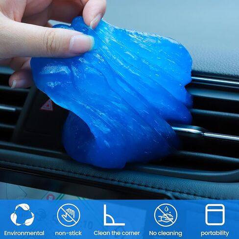 جل تنظيف السيارة من كاييت، طقم تنظيف السيارة مكون من 4 قطع، ملحقات مستلزمات تفاصيل السيارة للرجال والنساء، غبار حواف السيارة، منظف الشقوق، إزالة الشحوم والغبار، منظف لوحة المفاتيح النظيف. in Kuwait