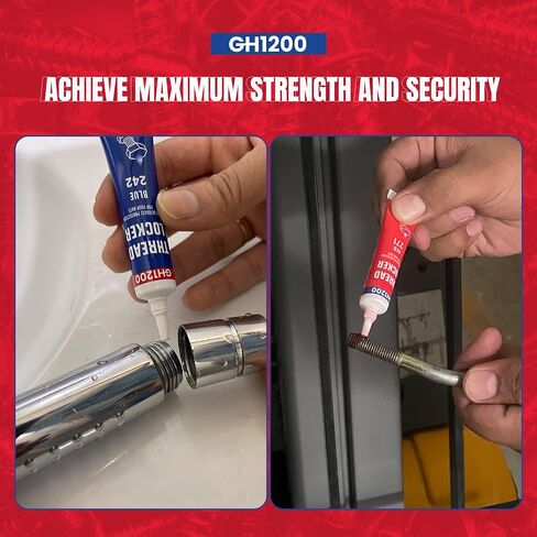 2 Pack Thread Lock. 271 and 242 Medium and Strong Strength Locktight for Nuts, Bolts, Fasteners and Metals. Lock Tight Thread Locker with Stable and Consistent Performance (6gx2) in Kuwait