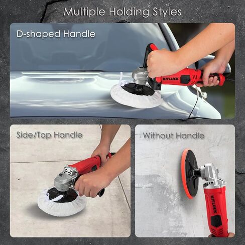 ملمع عازل، ملمع دوار 10 أمبير 7 بوصة لتفصيل السيارة، آلة تلميع عازلة للسيارة 1200 وات 7 سرعات متغيرة، بحد أقصى 4800 دورة في الدقيقة، مع وسادة إسفنجية من الصوف لتلميع السيارة، التلميع، إزالة الشعر بالشمع in Kuwait