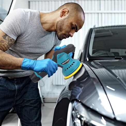مجموعة تلميع عازلة السيارة اللاسلكية مع بطارية 2PS 12V 2000 مللي أمبير في الساعة، أداة تلميع 5 بوصة لتفصيل السيارة، 8 سرعات متغيرة عشوائية مجموعة تلميع عازلة مدارية لتلميع السيارة بالشمع in Kuwait