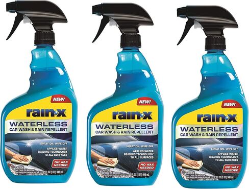 غسول السيارة بدون ماء وطارد المطر من Rain-X 620100-3PK، 23 أونصة (عبوة من 3 قطع) in Saudi Arabia