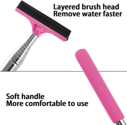 Car Rearview Mirror Wiper, Telescopic Squeegee for Auto Glass, Portable Water Cleaner with Retractable Long Rod, Mini Automotive Cleaning Tool, Universal for All Vehicles (Black) in Saudi Arabia