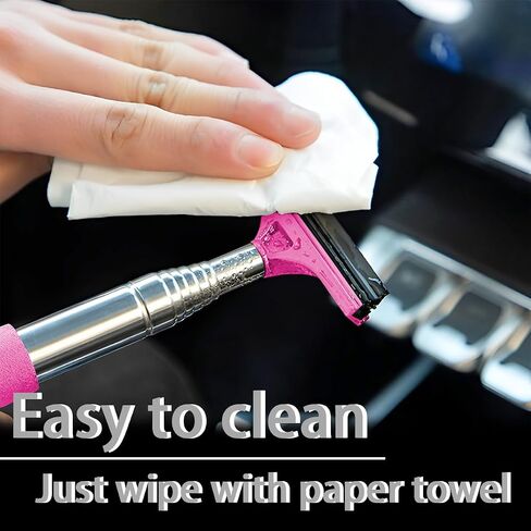 Car Rearview Mirror Wiper, Telescopic Squeegee for Auto Glass, Portable Water Cleaner with Retractable Long Rod, Mini Automotive Cleaning Tool, Universal for All Vehicles (Black) in Saudi Arabia