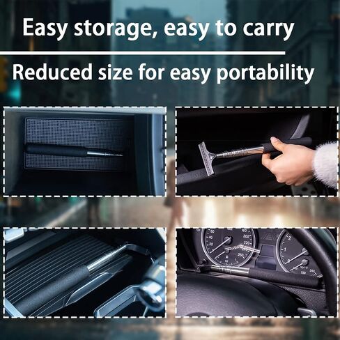 Car Rearview Mirror Wiper, Telescopic Squeegee for Auto Glass, Portable Water Cleaner with Retractable Long Rod, Mini Automotive Cleaning Tool, Universal for All Vehicles (Black) in Saudi Arabia