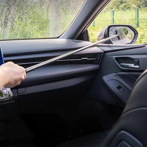 Car Rearview Mirror Wiper, Telescopic Squeegee for Auto Glass, Portable Water Cleaner with Retractable Long Rod, Mini Automotive Cleaning Tool, Universal for All Vehicles (Black) in Saudi Arabia