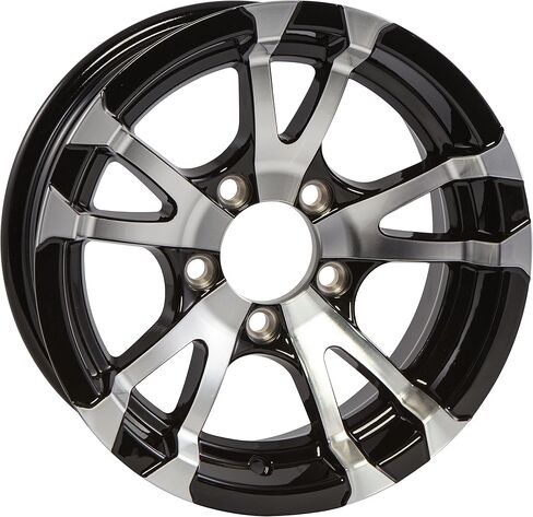 eCustomRim Aluminum Trailer Wheel 15X6 15 Inch Rim Black and Machined 5 Lug T0756545BM in Saudi Arabia