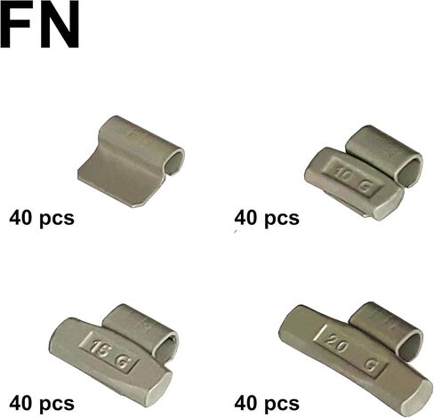 FN-M75G Wheel Weight Kit FN Style ;Grey 75 pcs/kit: 10g 15pcs, 15g 20pcs, 20g 15pcs, 25g 5pcs, 30g 5pcs, 40g 5pcs, 50g 5pcs and 60g 5pcs in Saudi Arabia