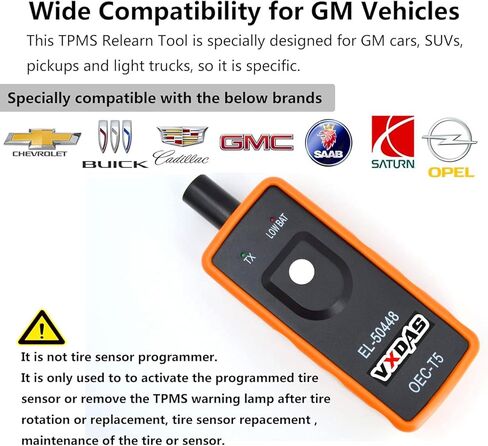 VXDAS EL-50448 أداة إعادة ضبط TPMS لمستشعر مراقبة ضغط الإطارات GM أداة إعادة تعلم TPMS لمركبات سلسلة Buick/Chevy/Cadillac 2023 Edition OEC T5 in Kuwait