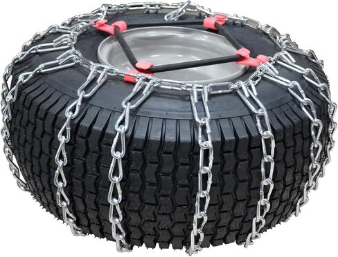 OakTen Set of 2 Tire Chains 20x8.00x10, 20x8.00x8, 21x7.00x8 for Lawn Garden Tractors, Mowers, and Riders, 2-Link Design for Enhanced Traction in Kuwait