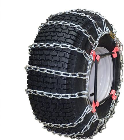 OakTen Set of 2 Tire Chains 20x8.00x10, 20x8.00x8, 21x7.00x8 for Lawn Garden Tractors, Mowers, and Riders, 2-Link Design for Enhanced Traction in Kuwait