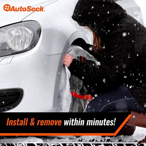جوارب AutoSock 695 للإطارات الثلجية للسيارات وسيارات الدفع الرباعي والبيك اب - بديل أفضل لسلاسل الإطارات (عبوة من قطعتين) in Saudi Arabia