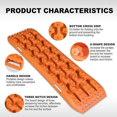 BIG RED ATW4212O Torin 41-Inch Off-Road Traction Boards, Recovery Tracks, and Traction Mat Set: Ideal for Snow, Mud and Sand Rescue, Orange in Saudi Arabia