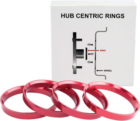 VLAOSCHI Red Alloy Aluminum Hub Centric Rings 56.1 to 64.1 - Performance Wheel Hubcentric Rings for 56.1mm Vehicle Hub with 64.1mm Center Bore Rims - Pack of 4 in Kuwait