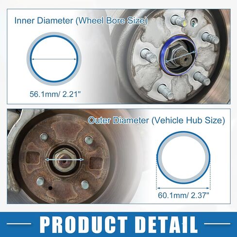 A ABSOPRO Car Hub Centric Rings OD 60.1mm to ID 56.1mm Hub Centric Rings Wheel Bore Center Spacer Aluminum Alloy Blue (Set of 4) in Saudi Arabia