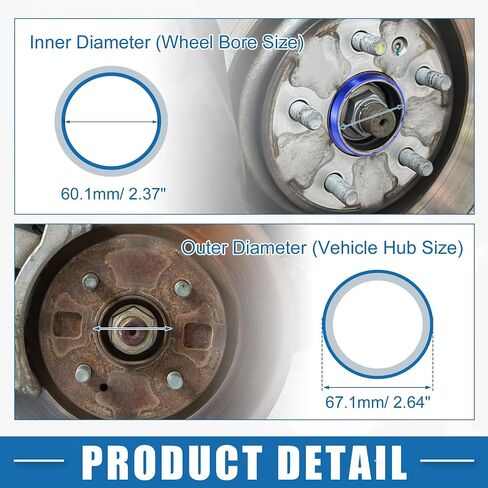 A ABSOPRO Car Hub Centric Rings OD 60.1mm to ID 56.1mm Hub Centric Rings Wheel Bore Center Spacer Aluminum Alloy Blue (Set of 4) in Saudi Arabia