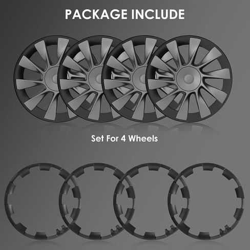 واقي حافة العجلة الكل في واحد من Tesla Model Y - شرائط للوقاية من الطفح الجلدي - مجموعة من 4 واقيات حافة سهلة التركيب (أسود غير لامع، 21 بوصة) in Kuwait