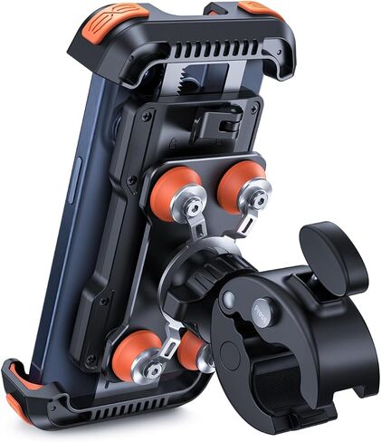Lamicall Motorcycle Phone Mount Holder with Dual Vibration Dampener | Upgrade Handlebar Clip, Motorcycle Cell Phone Holder, Bike Phone Mount, for iPhone Pro Max, 4.7-6.7" Phones, Black in Kuwait