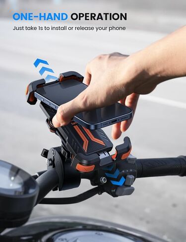 Lamicall Motorcycle Phone Mount Holder with Dual Vibration Dampener | Upgrade Handlebar Clip, Motorcycle Cell Phone Holder, Bike Phone Mount, for iPhone Pro Max, 4.7-6.7" Phones, Black in Kuwait
