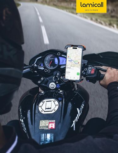 Lamicall Motorcycle Phone Mount Holder with Dual Vibration Dampener | Upgrade Handlebar Clip, Motorcycle Cell Phone Holder, Bike Phone Mount, for iPhone Pro Max, 4.7-6.7" Phones, Black in Kuwait