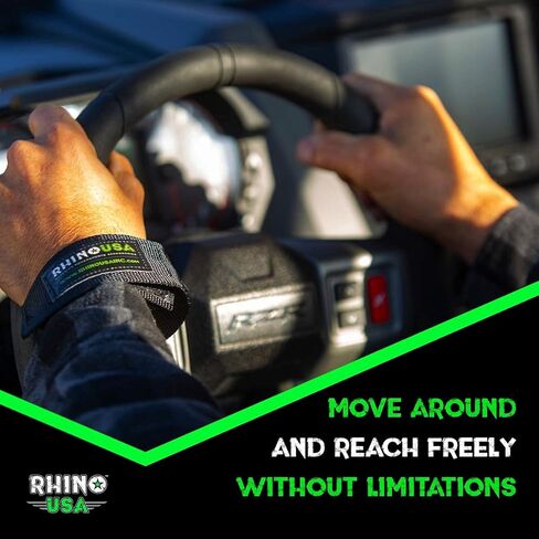 قيود المعصم العالمية للطرق الوعرة من Rhino USA - قيود معصم UTV قابلة للتعديل للسلامة على الطرق الوعرة وحماية من الانقلاب - متوافقة مع ملحقات RZR، Can Am، Maverick، Talon، Teryx، UTV in Kuwait