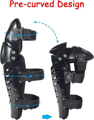 RIDBIKER منصات الركبة المتحركة شين الحرس 3 أقسام قابل للتعديل تنفس منصات الركبة حامي درع للدراجات النارية ركوب الدراجات سباق كم طويل الساق والعتاد Crashproof 1 زوج (العادية، الأحمر) in Kuwait