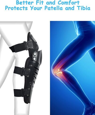 RIDBIKER منصات الركبة المتحركة شين الحرس 3 أقسام قابل للتعديل تنفس منصات الركبة حامي درع للدراجات النارية ركوب الدراجات سباق كم طويل الساق والعتاد Crashproof 1 زوج (العادية، الأحمر) in Kuwait