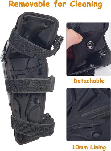 RIDBIKER منصات الركبة المتحركة شين الحرس 3 أقسام قابل للتعديل تنفس منصات الركبة حامي درع للدراجات النارية ركوب الدراجات سباق كم طويل الساق والعتاد Crashproof 1 زوج (العادية، الأحمر) in Kuwait