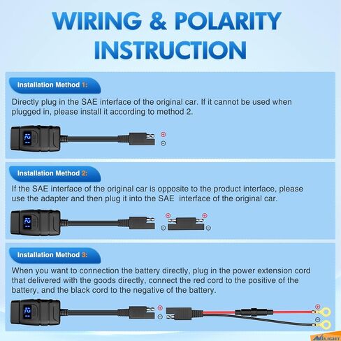 Nilight Motorcycle Charger with 12V Voltmeter Independent On Off Switch SAE USB Adapter Inline 10A Fuse Waterproof 6.8A Dual QC3.0 Fast Charging Phone Tablet for 7/8inch Handlebar ATV in Saudi Arabia