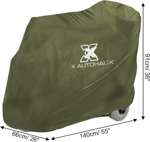 X AUTOHAUX 55"x26"x36" Motorbike Mobility Scooter Cover Waterproof Rain Protection 190T Polyester Green in Saudi Arabia