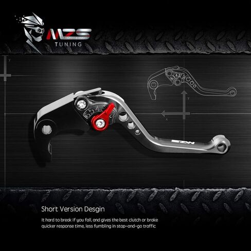 MZS Black Motorcycle Brake Clutch Levers Adjustable Short CNC Compatible with YZF R1 2004-2008 | YZF R6 2005-2016 in Kuwait