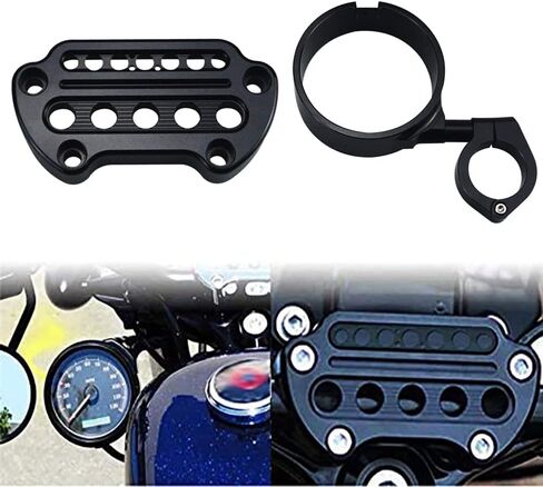 دعامة تثبيت جانبية من WOWTK + غطاء نقل عداد السرعة يناسب موديلات Harley Sportster XL 1993-2020 XL883 XL1200 Iron 883 Forty-Eight 72 48، أسود لامع in Saudi Arabia