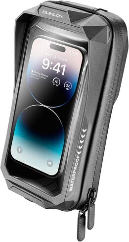 هاتف داخلي، نظام QUIKLOX، حافظة هاتف محمول iPhone 14 للدراجات النارية والدراجة والسيارة، حافظة صلبة عالمية مقاومة للماء للهواتف الذكية مع حماية على الشاشة والزوايا، مع أشرطة مضادة للانزلاق in Saudi Arabia