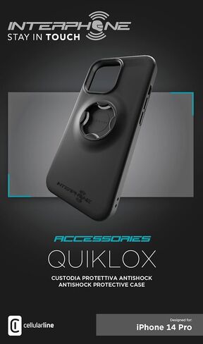 هاتف داخلي، نظام QUIKLOX، حافظة هاتف محمول iPhone 14 للدراجات النارية والدراجة والسيارة، حافظة صلبة عالمية مقاومة للماء للهواتف الذكية مع حماية على الشاشة والزوايا، مع أشرطة مضادة للانزلاق in Saudi Arabia