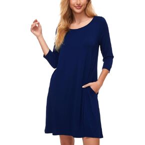 GYS Bamboo Viscose Sleepwear for Women Soft 3/4 Sleeve Nightgowns with Pockets in Saudi Arabia