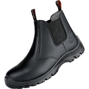Men's Work Boots,Slip On Steel Toe Chelsea Safety Boots, Water proof Boots,Puncture Resistance Shoes,Lightweight Comfortable Breathable Non Slip Safety Toe Shoes,Men's Industrial & Construction Shoes